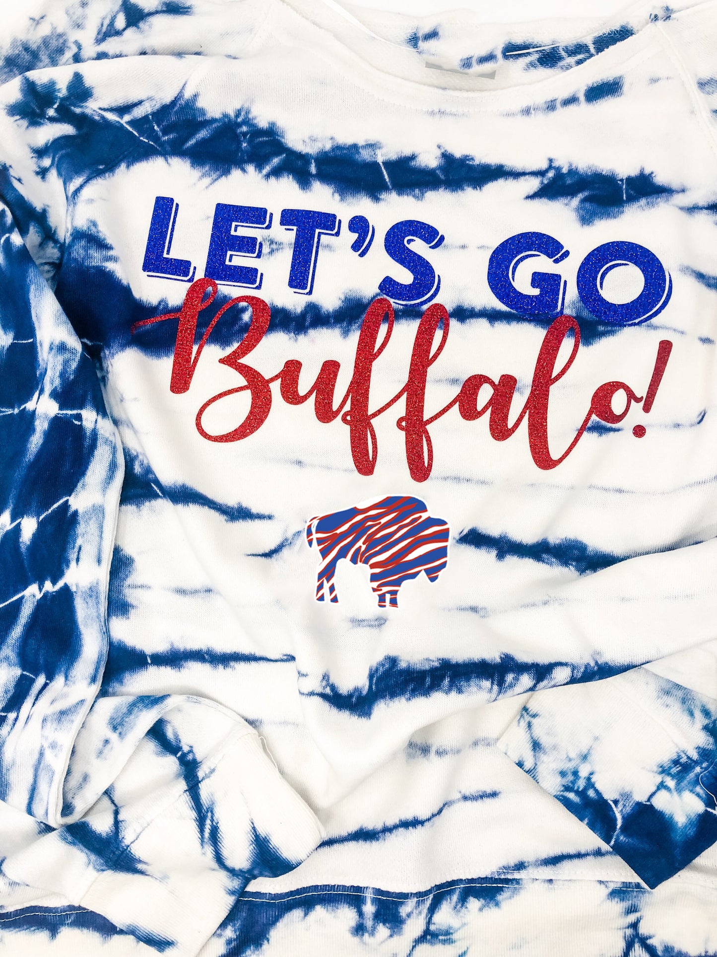 Buffalo slouchy off the shoulder tie-dye sweatshirt for women GO  Bills