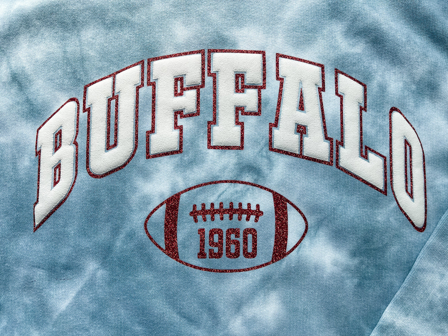 Buffalo Puff Glitter Tie Dye Sweatshirt