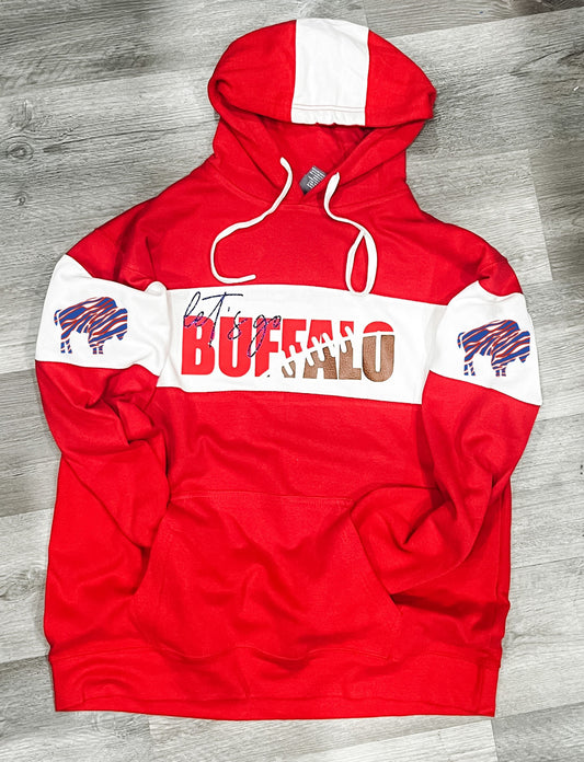 Buffalo Color block Football Hoodie